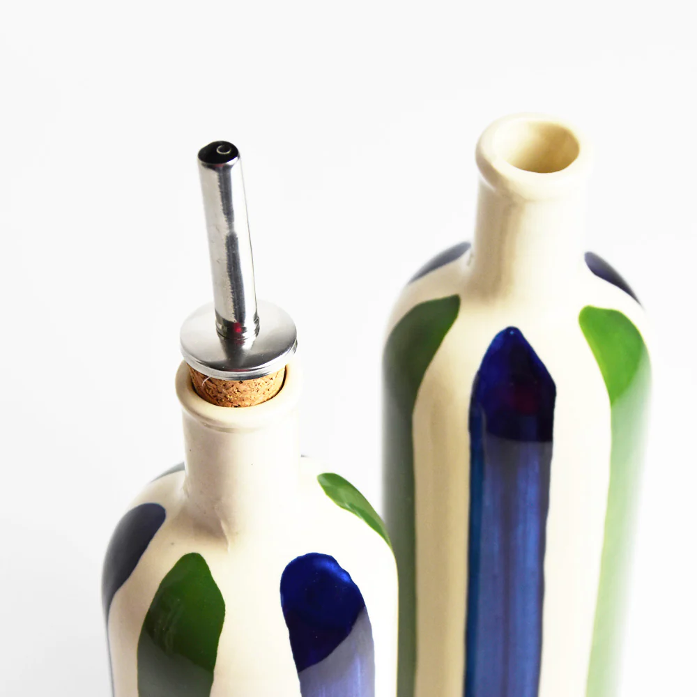Bouteille d'huile | Bleu & Vert Linhas - Image 4