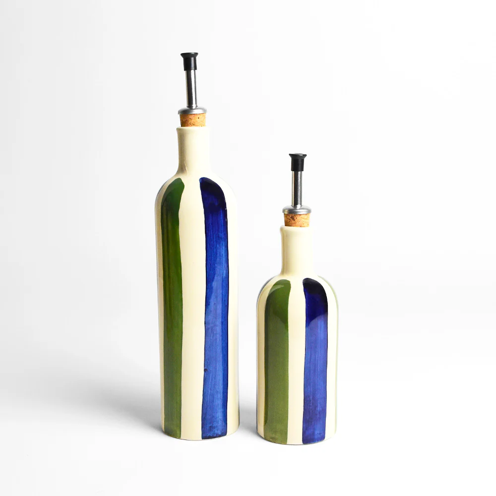 Bouteille d'huile | Bleu & Vert Linhas - Image 6