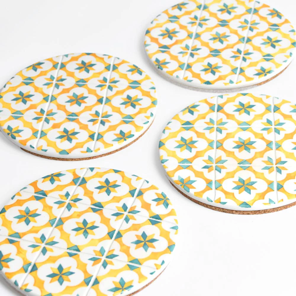 Dessous de plat | Jaune & Vert Azulejos - Image 4