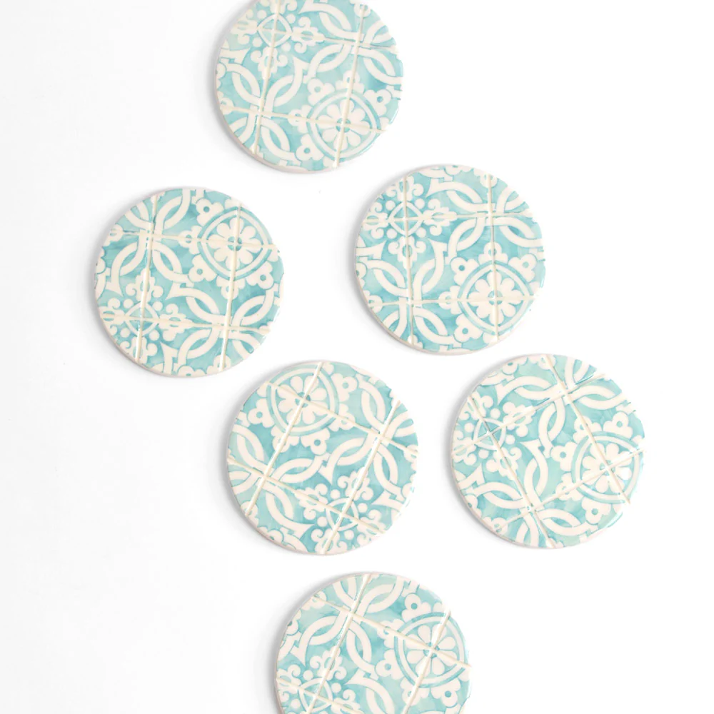 Dessous de verre | Vert d'eau Azulejos - Image 3