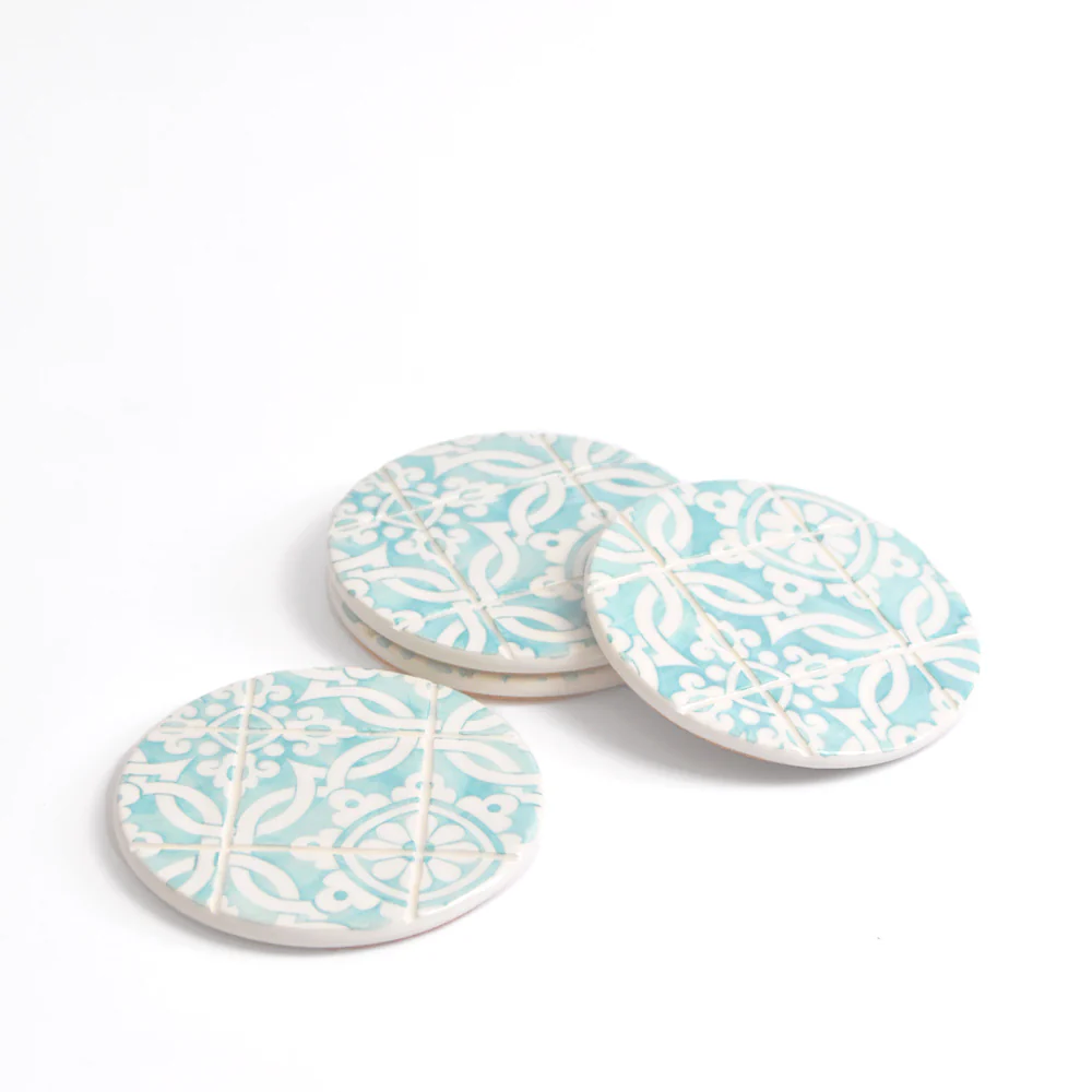 Dessous de verre | Vert d'eau Azulejos - Image 6