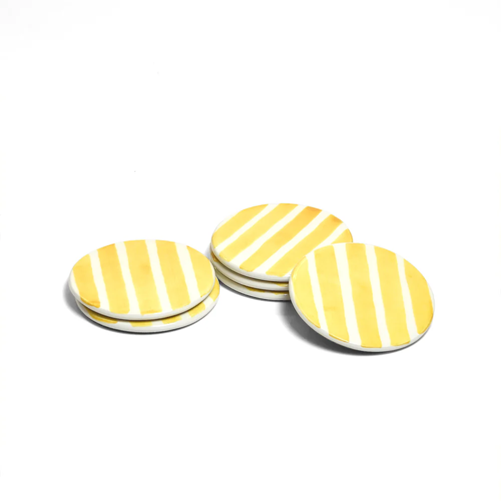 Dessous de verre | Jaune Linhas - Image 3