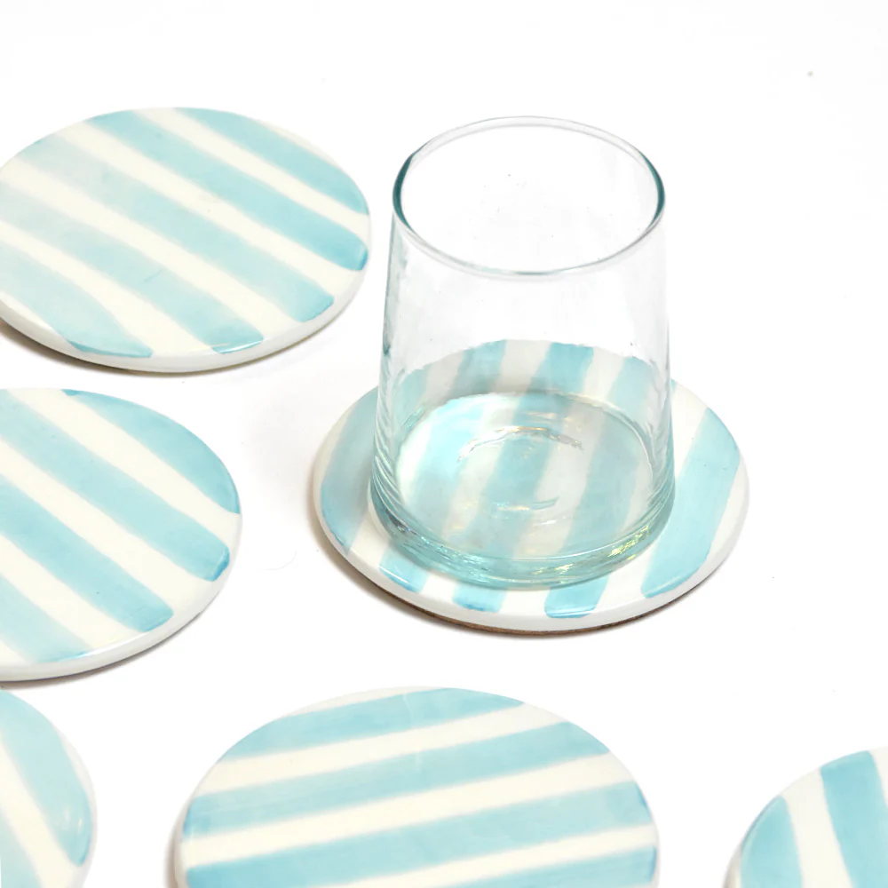 Dessous de verre | Vert d'eau Linhas - Image 6