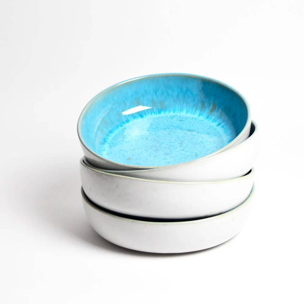 Plat de service rond | Bleu água - Image 4