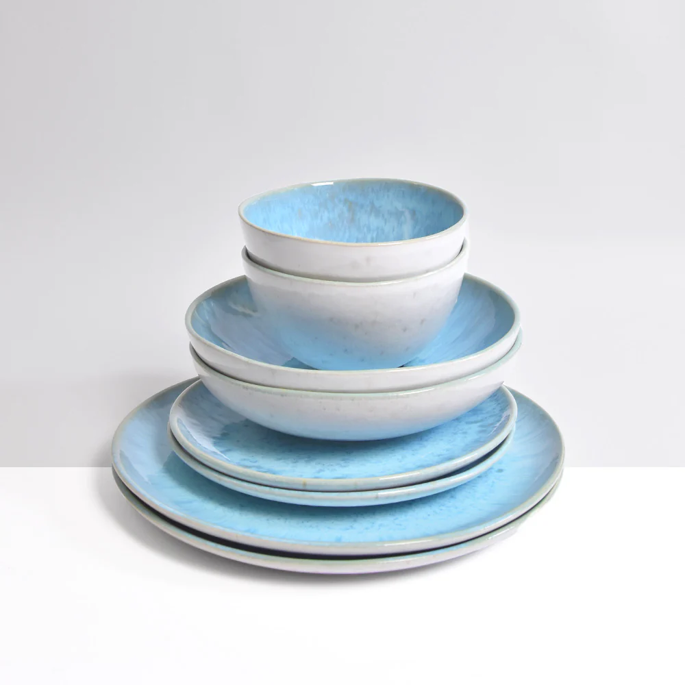 Service pour 2 | Bleu água - Image 4